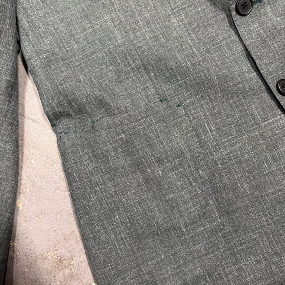 Harold Wool Silk Linen Blazer Unstructured Sport Coat Melange Grey Italy 42R - Picture 7 of 11